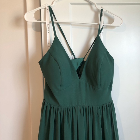 NWT: BRAND NEW w tags Azazie "dark green" Aaida Style dress - Picture 7 of 10